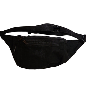 Black Canvas Waist Fanny Bag